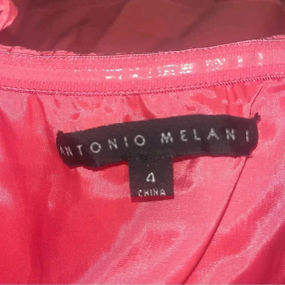 Antonio Melani Pink Silk Strapless Dress with Ruffled Bottom Sz 4 - Picture 8 of 12